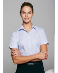 Henley Stripe Ladies, Short Sleeve